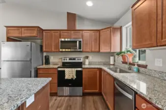 Granite counter tops.