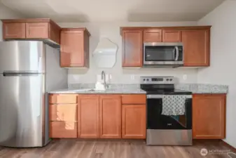 Lower level kitchen.