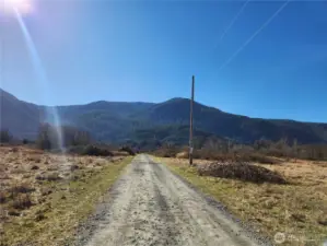 Looking down road from property