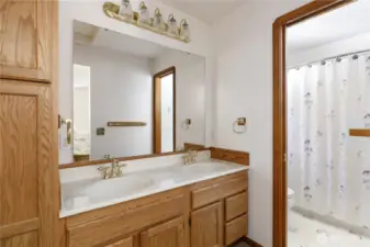 Primary bathroom with double sinks