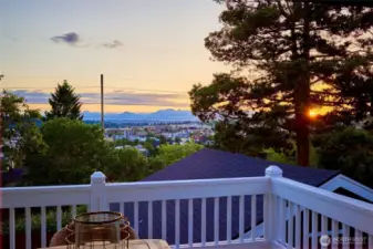 Enjoy quiet evenings overlooking the sunset and Cascade Mountain views.