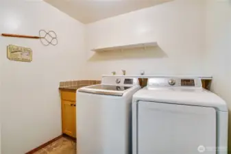 The basement utility room rocks a sleek, polished vibe, blending practical storage and laundry space with a modern edge that keeps it sharp and functional.
