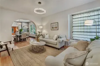 So much natural light in this living room