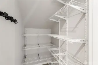 Walk-in pantry next to kitchen.
