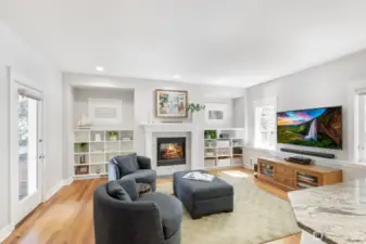 Comfortable bonus with side door out to patio