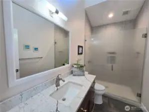 Custom Guest Bathroom with Tile Shower