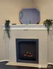 Easy Cozy electric Fireplace to enjoy on cool winter nights.