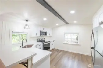 Lots of light in kitchen!
