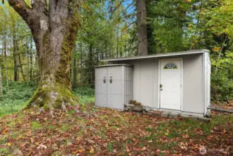 Outbuilding shed and additional storage.