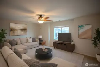 large 4th bedroom virtually staged as a Den