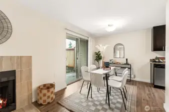 Dining space could easily fit a table for six!