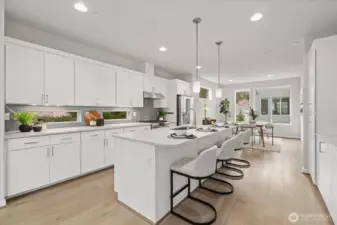 Kitchen with eating space (staged)