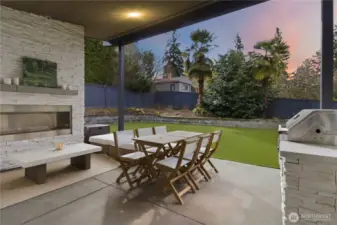 Entertain year round with covered outdoor area off kitchen.