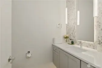 Main level powder room