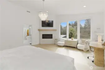 Head upstairs to oversized primary suite