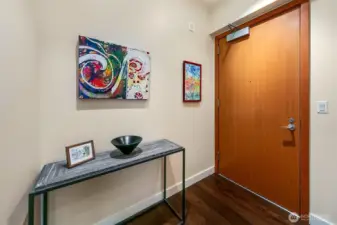 gracious entry with large coat closet