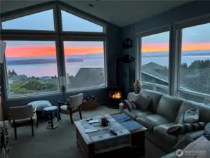 Sunrise shows from the main floor great room.