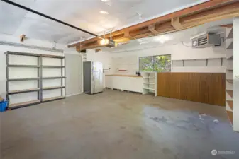 Garage with shop space.