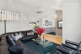 Vaulted ceilings in the living room