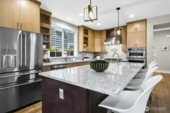 Quartz Slab Counters and Backsplash