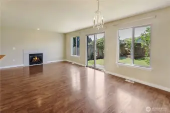 True great room feel with kitchen and dining area all connected.