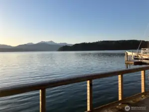 Hood Canal and Olympic Mtns from Union, WA public dock.