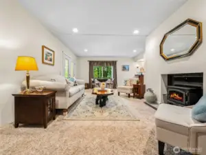 The French Doors lead out to a large Deck for relaxing at the end of a busy day!