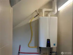 Creature comforts include energy efficient on-demand hot water system by Navien.  Completed in 2017, this is a 4-star, Built Green home