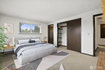 Virtually staged to show primary bedroom possibilities!