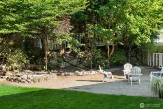Mature landscaping creates privacy and tranquility.