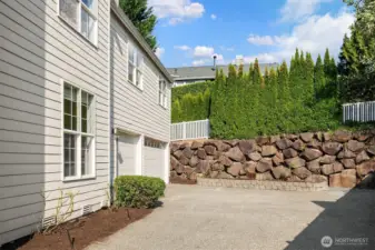 3 car garage + storage space.