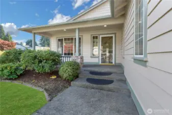 Entry to front door and Covered front porch