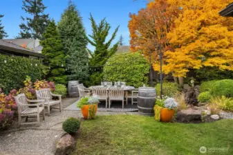 Patio for entertaining and dining in the backyard