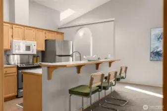 Kitchen with counter seating