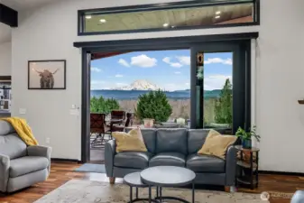 Seamlessly designed to be open to the outdoors!  Love this wall slider!