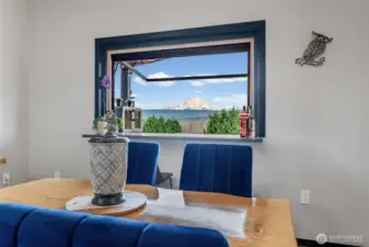 Window off the dining opens to make handing the Master BBQer the food they need!  Could this be more perfect!!!!