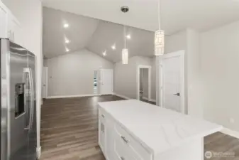 Images shown are from a different home previously constructed by this builder and are provided as examples of workmanship, finish quality, and design style only. The subject property is currently under construction, and specific materials, colors, fixtures, and features may differ upon completion.