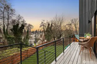 Private deck with beautiful sunset views