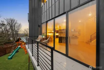 Large deck extending from main living space