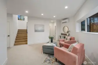 Comfortable lower-level bonus space