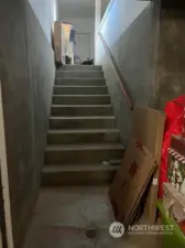 Basement stairs to garage