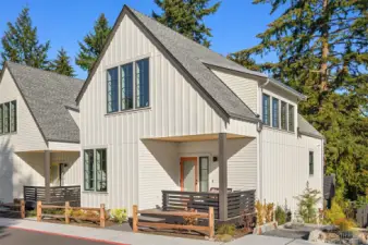 Welcome to Thornton Creek Commons, designed with community in mind.  2216 NE 125th enjoys a sunny, west facing covered front porch at the welcoming front door entry.