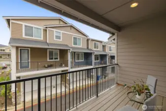 Sunbath on covered deck