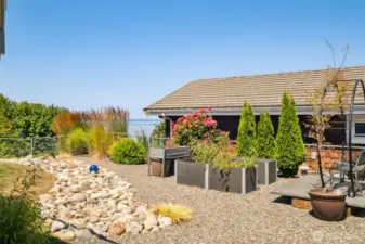 The backyard is fully fenced for safety & for your furry friends!
