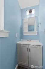 Convenient half bath adds functionality