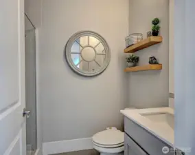 3/4 half bath on main floor with shower
