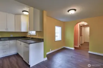 Kitchen with dining nook.