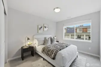 2nd bedroom upstairs faces west.