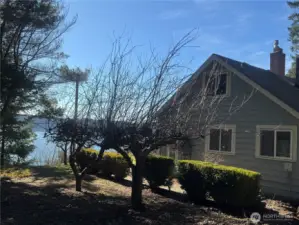 Kitchen overlooking sunrise/ fruit trees