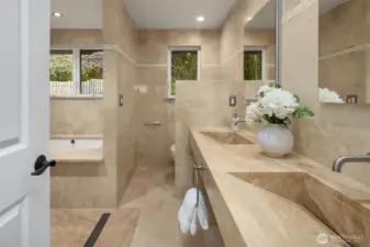 The Primary Ensuite feels like a spa retreat with high end luxurious features
